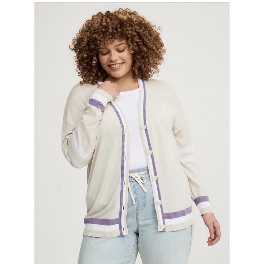 New Torrid 2 Drop Shoulder Button Front Cardigan Plus Size 18/20 Preppy College